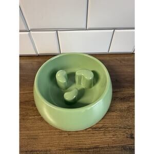 NEW Martha Stewart Pets Dog Bowl Cat Bowl Slow Feeder Slow Eating Green